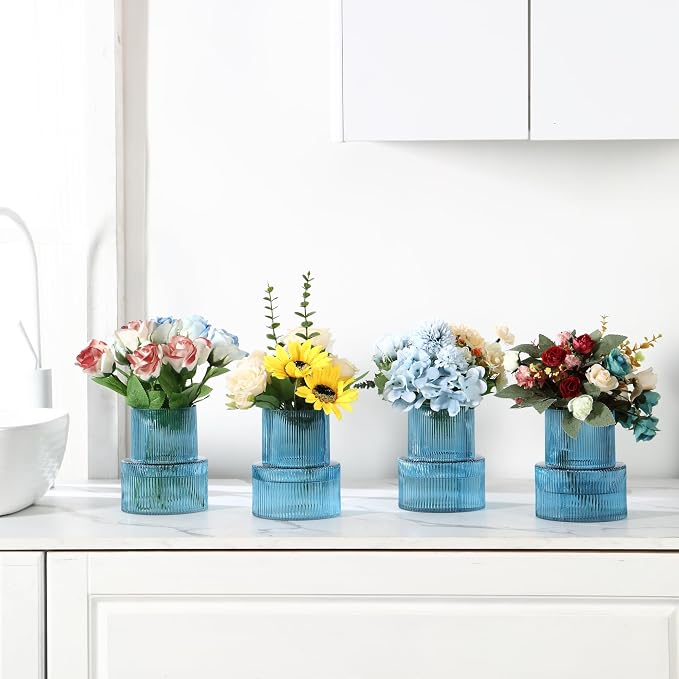 Ribbed Glass Vases, Modern Vase - Image 4