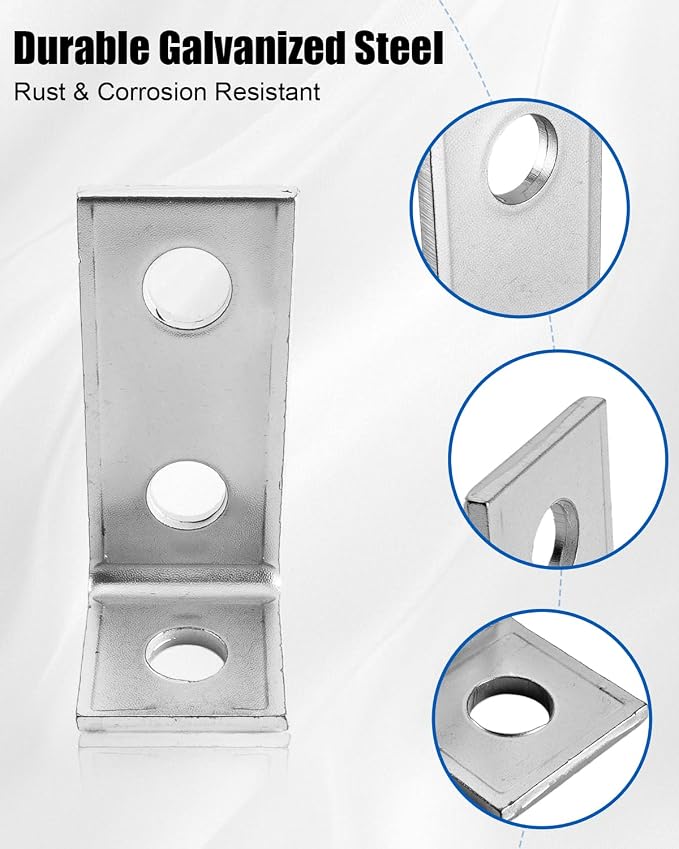 16 Pcs 3 Hole 90 Degree L Shaped Fitting Bracket Corner Brace | Fit - Image 3