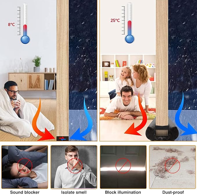 BKSAI Door Draft Stopper for Doors 29-35" No Adhesive Draft Stopper for Bottom - Image 5