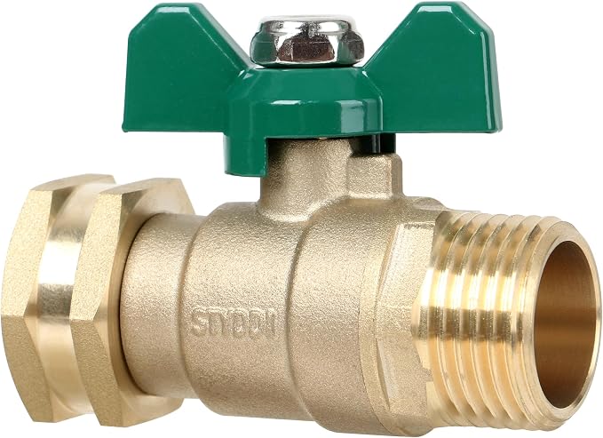 Full Flow Brass Garden Hose Shut Off Valve, Heavy Duty 1-Way No Restricted-Flow by STYDDI