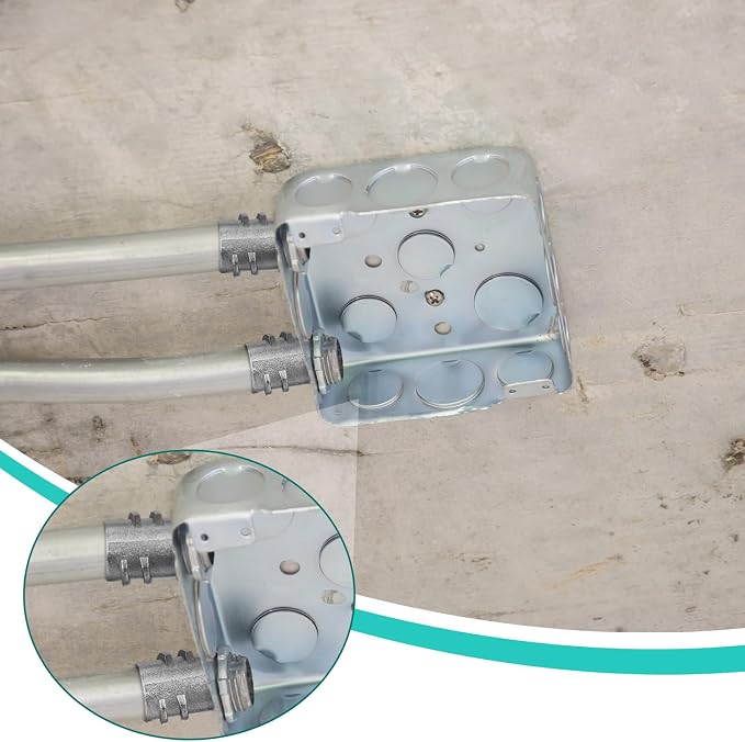 Relaxweex 50 Pack 3/8" Flex Screw-in Connector Metal-clad Cable Connectors Zinc - Image 5