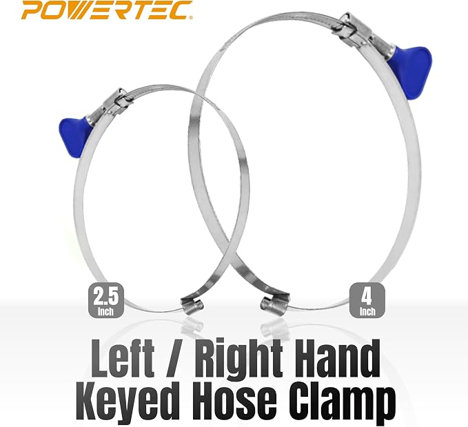 POWERTEC 70226-P2 4 Inch Left Hand Keyed Bridge Hose Clamp, Thumb Screw Key - Image 7