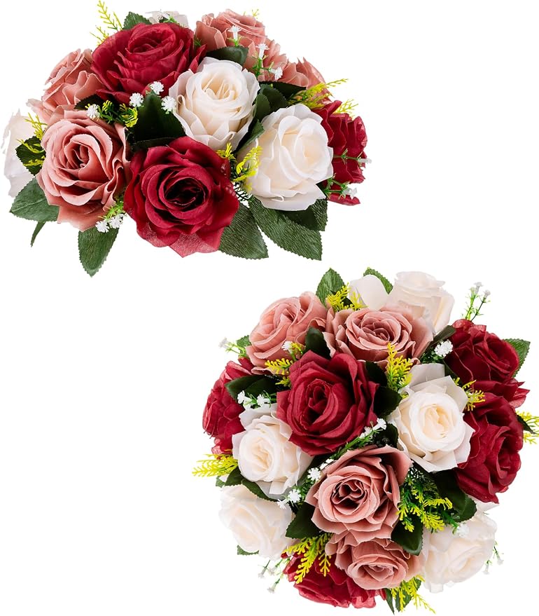 BLOSMON Artificial Rose Flower Centerpieces Decoration by Blosmon