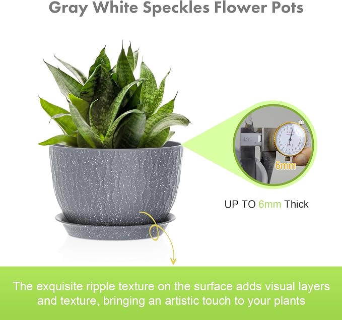 Meowell Large Flower Pots 12/10/9 inch, 3 Set Big Plant Pots - Image 3