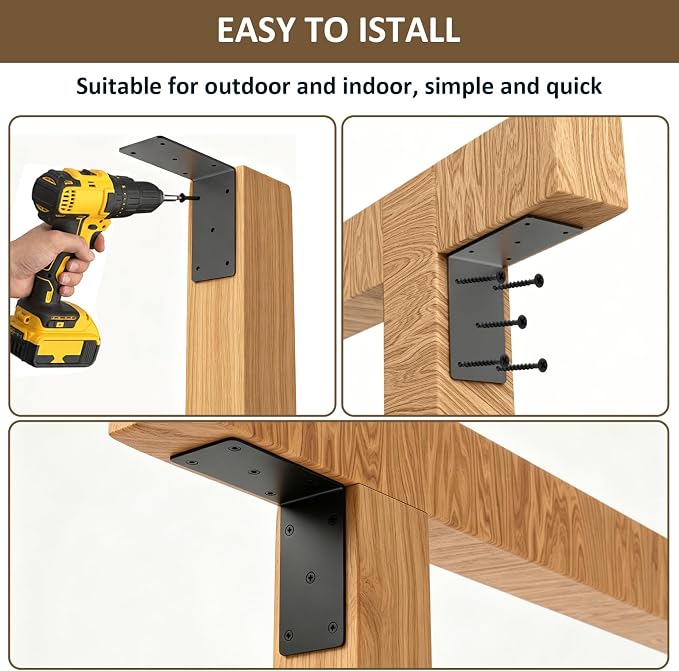5x5 Heavy Duty Shelf Brackets, L Shaped Bracket 90 Degree Corner Brace | L - Image 5