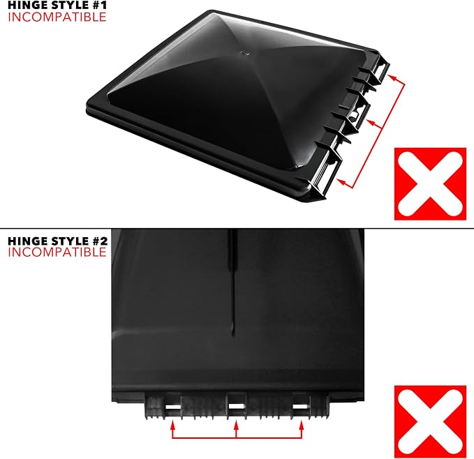 14 Inch RV Roof Vent Cover Replacement Vent Lid Black - Image 4