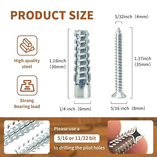 30 Packs Heavy Duty Hollow Wall Anchors - Image 2