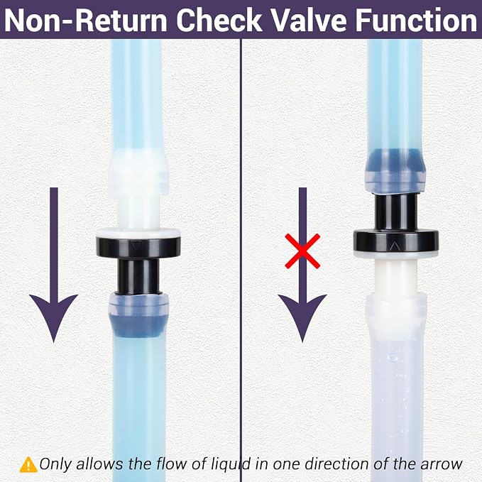 3/8" One Way Inline Check Valve Plug-in Barb Non Return Valve ABS Plastic Water - Image 3