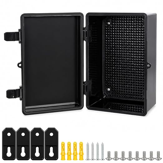 Junction Box IP67 Waterproof Electrical Box Outdoor ABS Plastic Hinged Shell by LeMotech