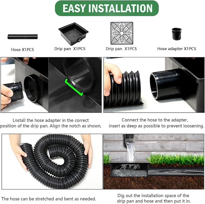 2 Pack Gutter Downspout Extensions, Catch Basin Low Profile Downspout Extender - Image 3