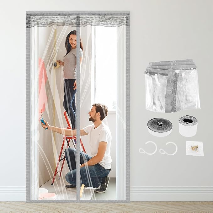 Dust Barrier, Plastic Zipper Magnetic Door Dust Protection Kit, Construction by HolyMaji