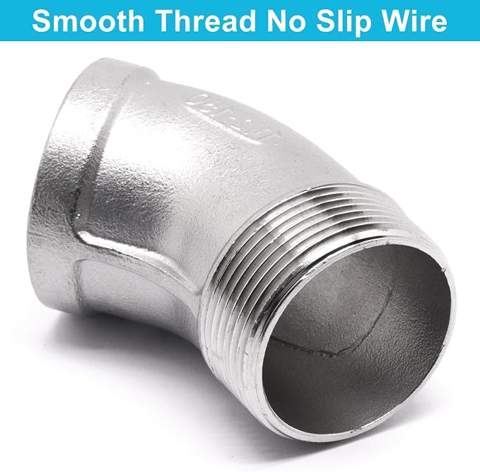 1PCS 45 Degree Elbow Fittings, 1-1/2" NPT Male to 1-1/2" NPT Female 304 - Image 6