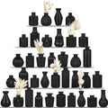 UPBUD Black Glass Bud Vases Set of 36, Mini Flower Vase by UPBUD