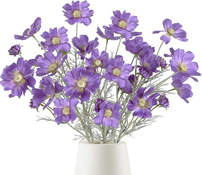 6PCS Daisy Flowers Artificial 24'' Faux Cosmos Flower Stems Artificial by Fqueelvys
