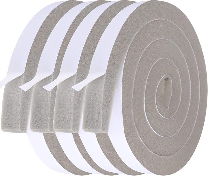 Foam Weather Stripping Tape 1 Inch W X 1 Inch T-4 Rolls, | Open Cell Foam by Futuwi