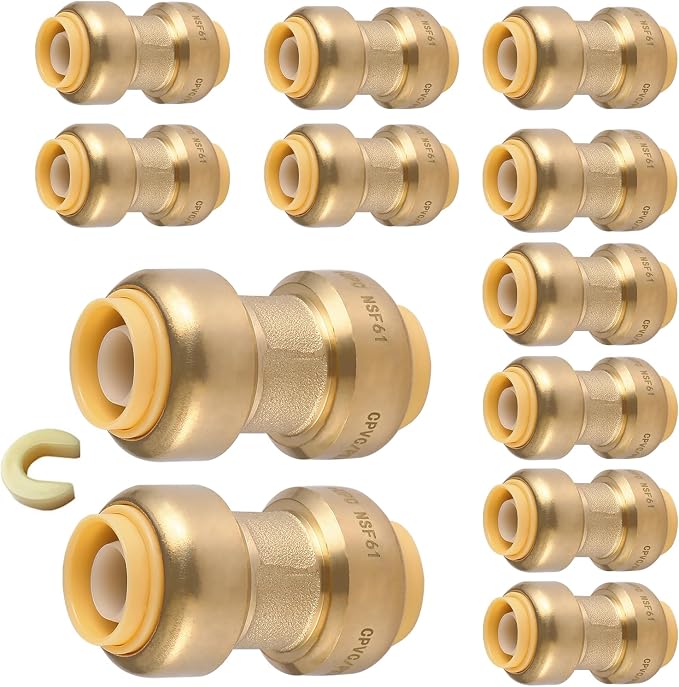 12PC HeSun Pushfit Coupling, 3/4"x3/4" Push to Connect Plumbing Fittings | by HeSun