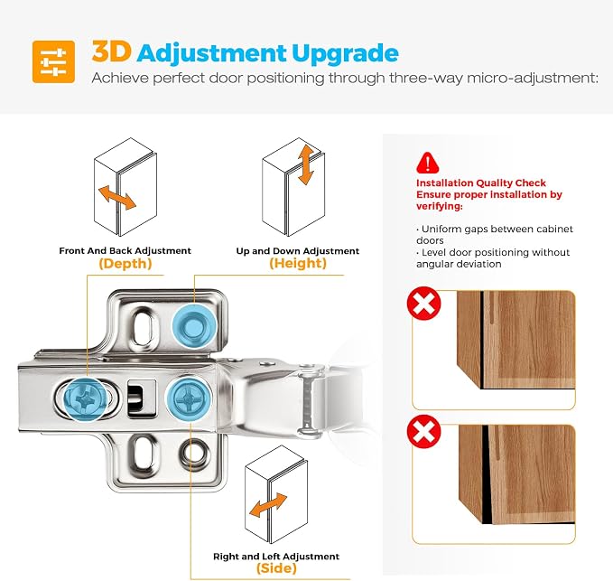 HOME EDIT 30 Pairs 60 Pack European Insert Soft Close Cabinet Hinges | - Image 7