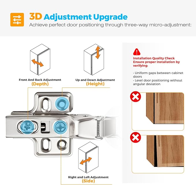 HOME EDIT 1 Pairs 2 Pack European Insert Soft Close Cabinet Hinges | Concealed - Image 7