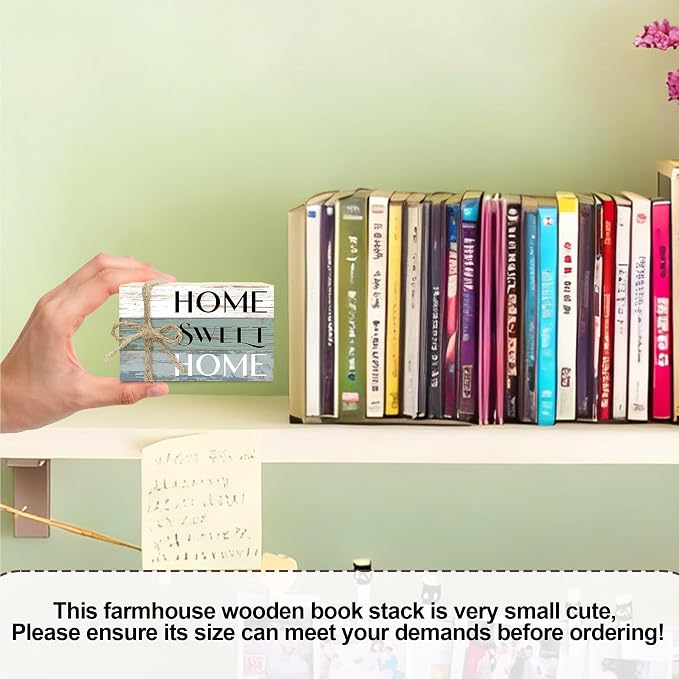 Mini Decorative Books for Home Decor, Small Wood Book Stack for Table Decor - Image 2