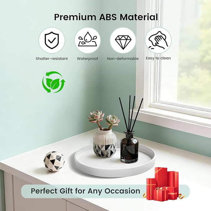 1 Pack 8" Bathroom and Vanity Tray, ABS Bathroom Counter Organizer, Coffee - Image 5