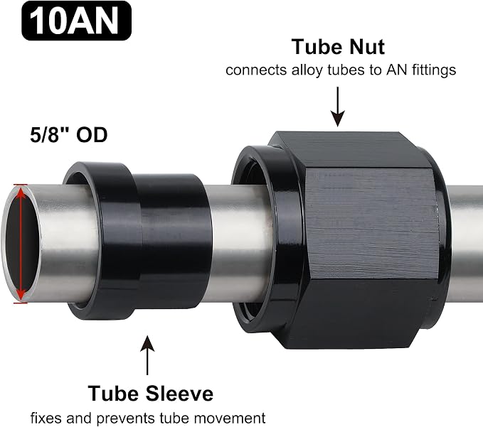 EVIL ENERGY 10AN Female Hardline Tube Nut & Sleeve Aluminum Fitting - Image 4