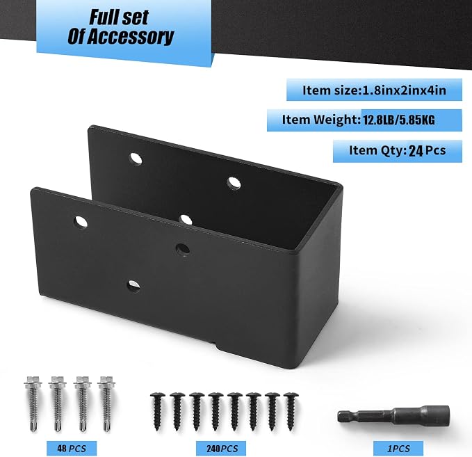 24 Pcs 2"x4" Concealed Joist Hangers - Image 4