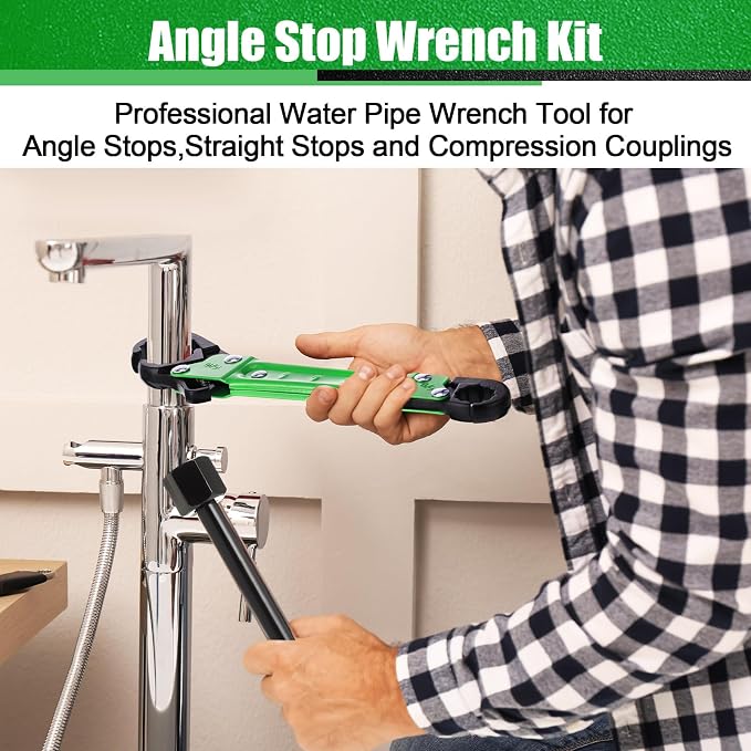 5 Pcs Angle Stop Wrench Kit Plumbing Tool, Compression Sleeve Puller - Image 6