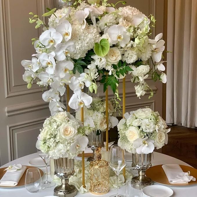 23.6inch 6 pcs Column Vases Gold Centerpieces - Image 7