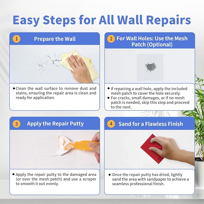 YKF Drywall Repair Kit, 18 oz Ready to Use Quick Dry Wall Repair Paste - Image 8