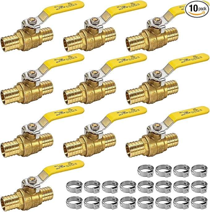 AB 1 Inch X 1 Inch PEX Ball Valve, Full Port Water Stop Shut Off, Water Shut by AB