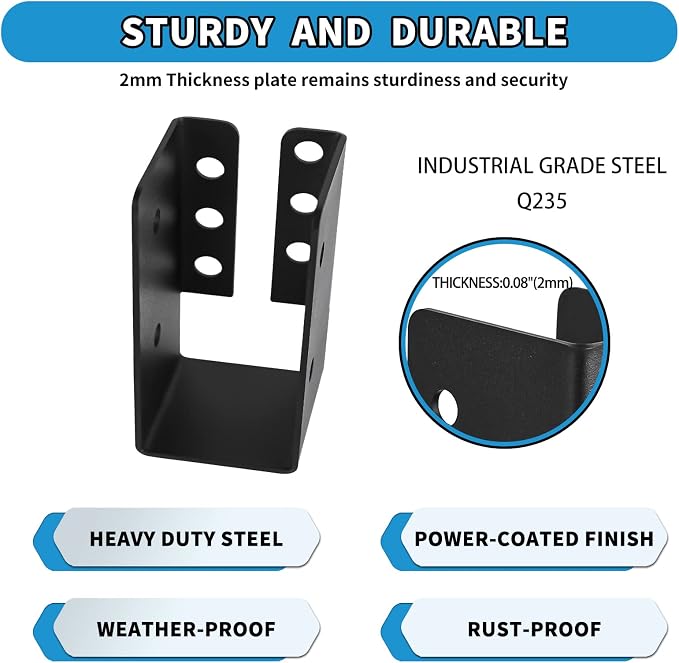 2x4 Joist Hanger 16PCS, Outdoor Trim Concealed-Flange Joist Bracket | Railing - Image 4
