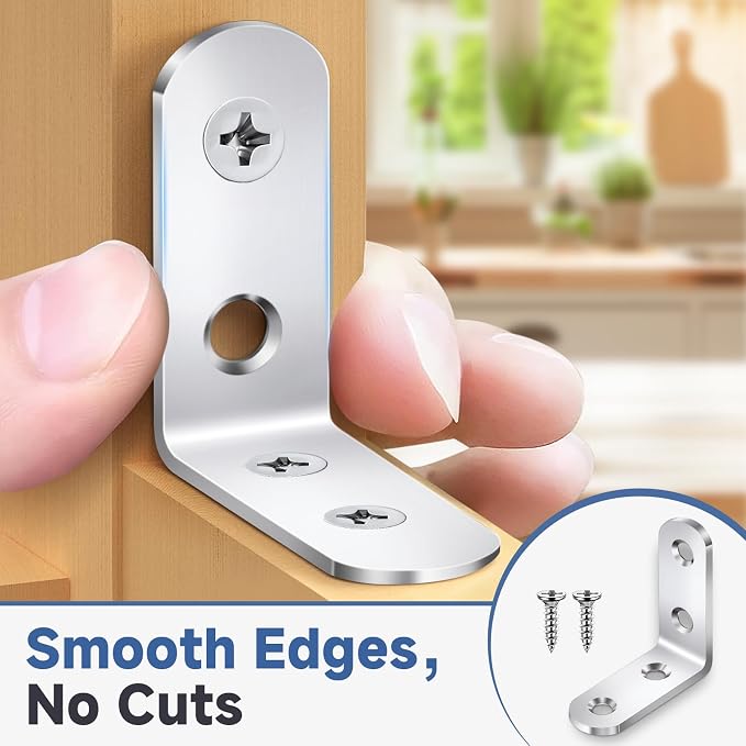 100PCS L Bracket Corner Brace, Stainless Steel L Brackets - Image 4