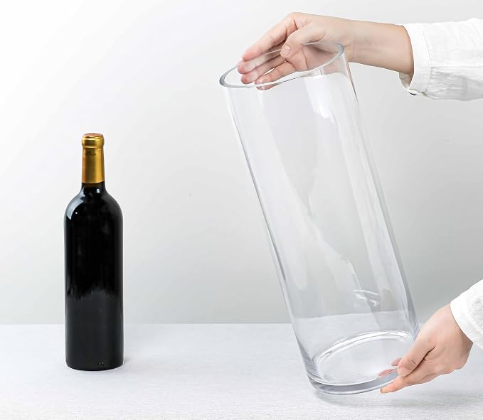 CYS EXCEL Cylinder Clear Glass Vase | Multiple Size Choices Glass Flower Vase - Image 3