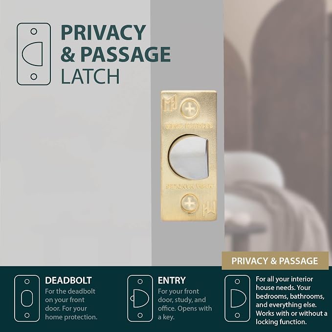 Privacy Square Latch Satin Brass - Image 7