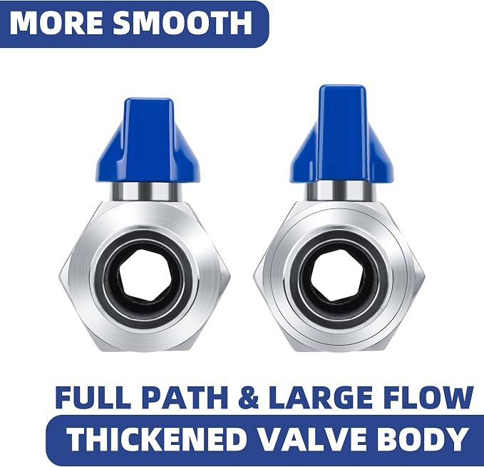 5/16" Double Barbed Ball Valve, Stainless Steel, - Image 4