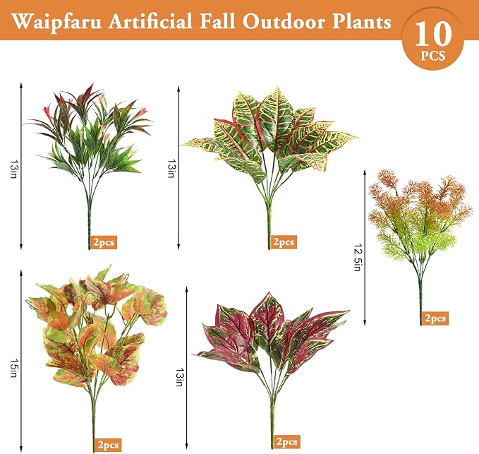 Fall Flowers Artificial for Outdoors, Fake Flowers Fall Greenery for Outside - Image 3