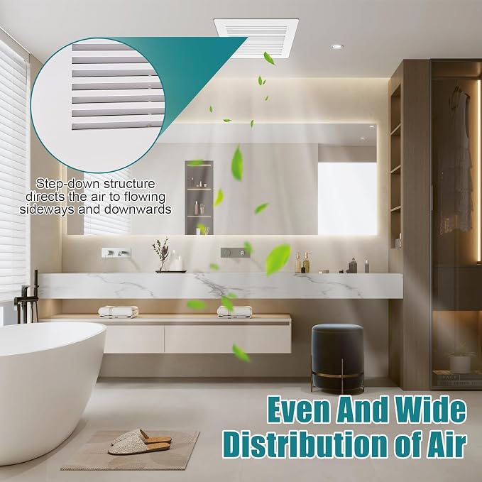( 2-Pack 9" BP90 Spring Bathroom Exhaust Fan Cover 9-1/4" x 9" Vent Cover - Image 6