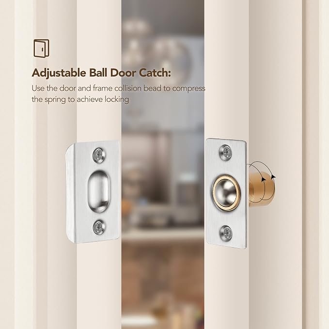 Ravinte Silver Door Ball Catch, Closet Door Latch Adjustable, 6 Pack | Solid - Image 7