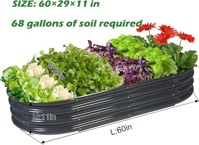 Rakukiri Raised Garden Bed GRS Certified Galvanized Planter Box Outdoor - Image 3