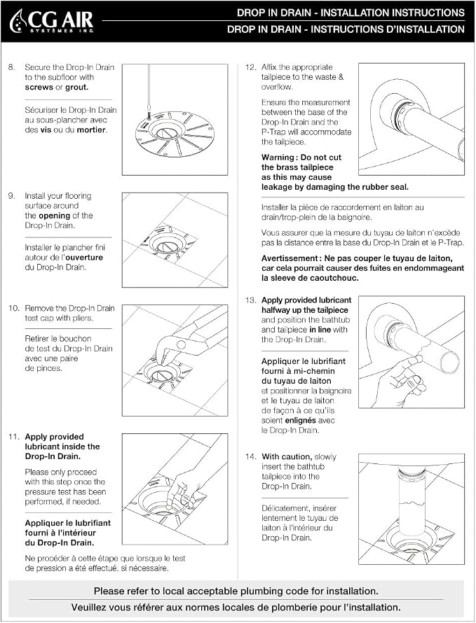 Freestanding Bathtub Drain Kit – Rough-in Installation System, Fits 1-1/2" - Image 8