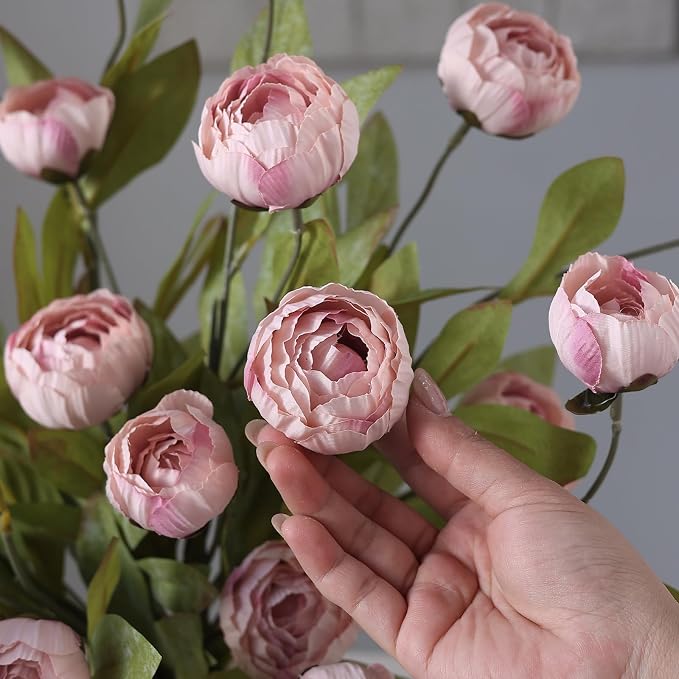 12 Pcs 27" Faux Silk Peony Artificial Flowers Stems - Image 7
