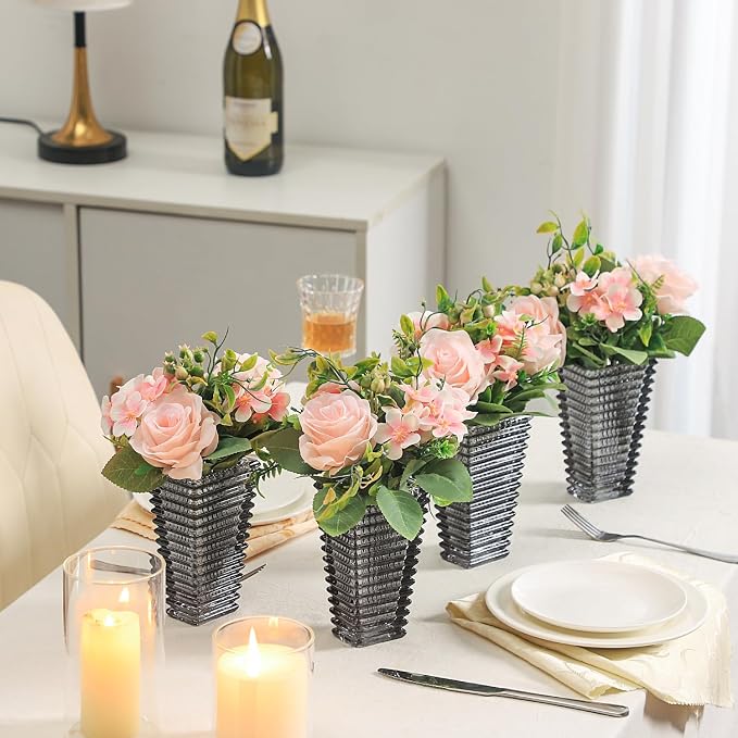 MCMCNCUIU Crystal Vases Set of 4, Crystal Vase - Image 3