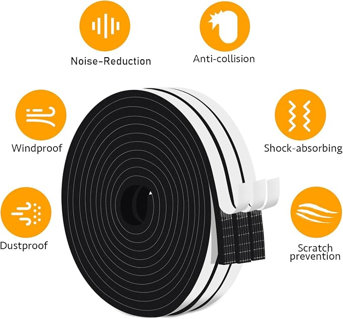 Thin Weather Strip for Narrow Gaps, Door & Window, Extra Long 50Ft | Strong - Image 5