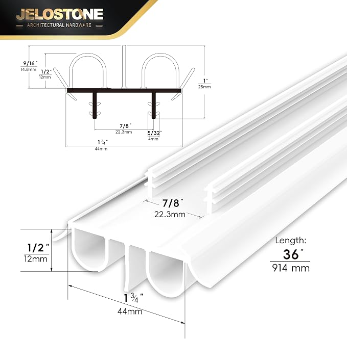 2 Pack - 36" Kerf-In Door Bottom Seal Replacement, Double Bulb Weather Stripping - Image 2