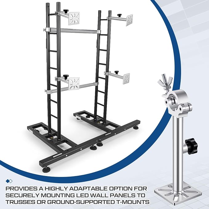 Pelopy 10" to 13" LED Wall Mounting Plate to Extension 2" Pole Truss Clamp - Image 6
