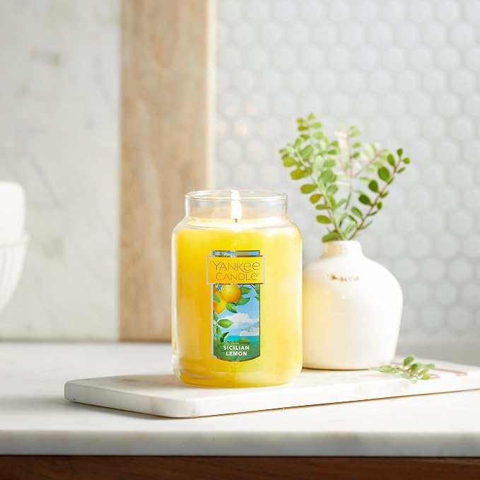 Yankee Candle Sicilian Lemon Scented Classic 22oz Large Jar Single Wick Candle - Image 5
