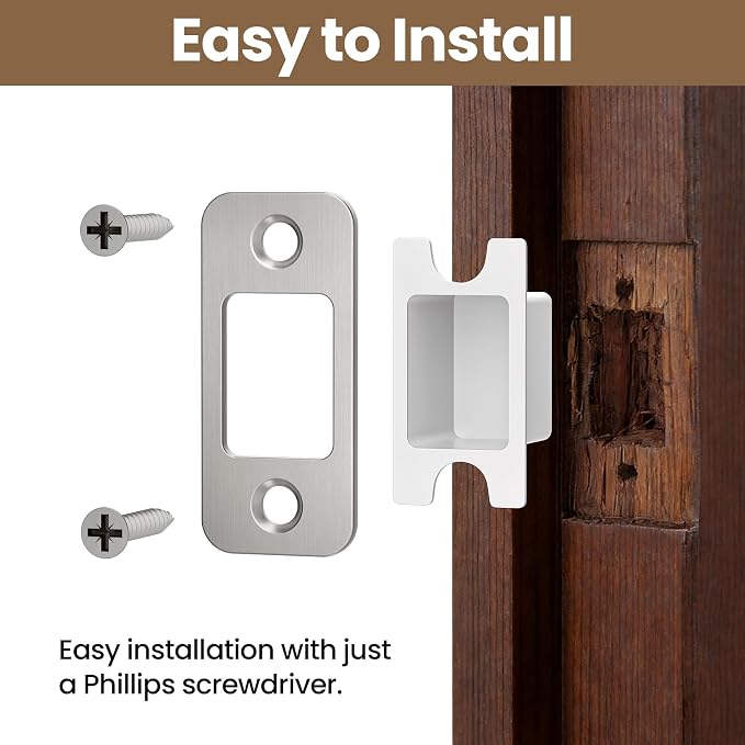 Deadbolt Strike Plate Door Backplate 1" x 2-1/4" Round Corner | Deadbolt Strike - Image 6