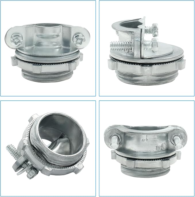 4 Pcs 1 Inch Clamp Type Cable Connectors, - Image 4