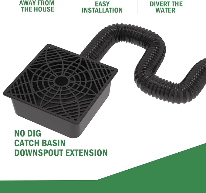YOTODY Gutter Downspout Extensions, Catch Basin Low Profile Downspout Extender - Image 4