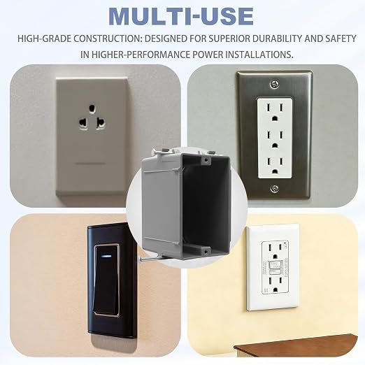 1-Gang New Work Outlet Box, PVC Nail-On Electrical & Junction Box, 18 cu. in. - Image 6